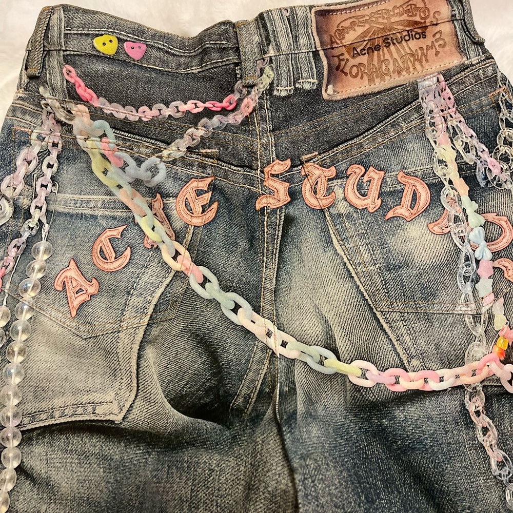 Acne Studios Denim Shorts with Chains